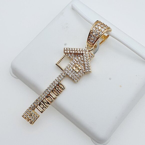 "14K Gold Plated Cubic Zircon Pendant, INUS1BR070 - Picture 4 of 10